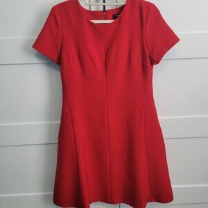 EUC | Banana Republic Red Ponte Fit-and-Flare Dress